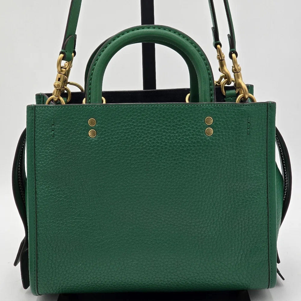 Coach Rogue Satchel 25 In Glovetanned Pebble Leather, Shamrock- Includes Charm - Picture 3 of 16